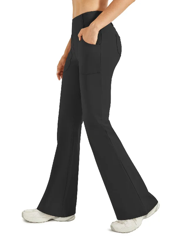 Fleece Lined High-Waist Work Flare Pants