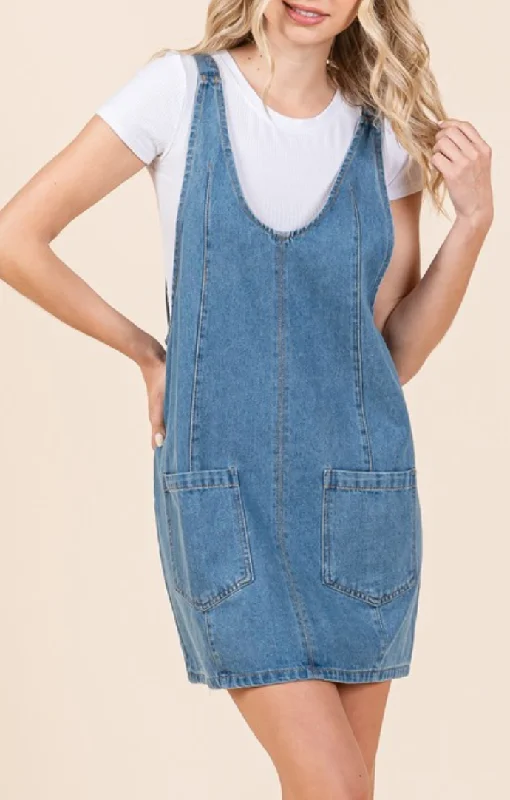 Abby Denim Overall Dress