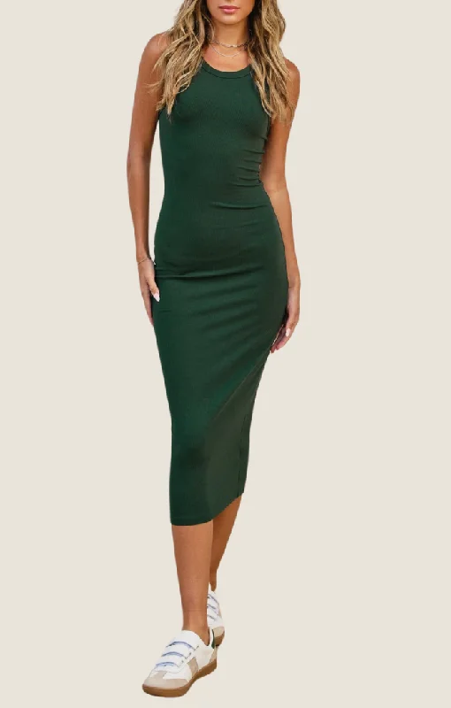 Bria Deep Pine Bodycon Dress