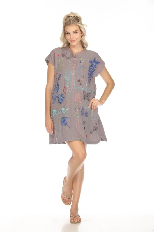 Johnny Was Biya Nahmad Embroidered Tunic Dress B38223 Boho Chic *