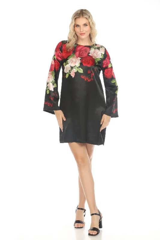 Johnny Was Jade Black Anya Floral Mini Dress L39724-O