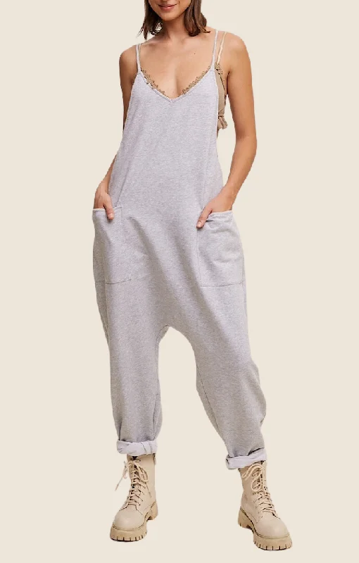 Laila Heather Grey Slouchy Jumpsuit