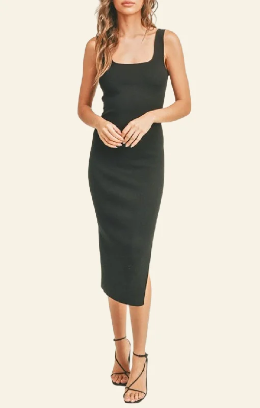 Nahlei Black Square Neck Dress