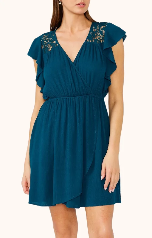 Tina Peacock Crochet Trim Dress