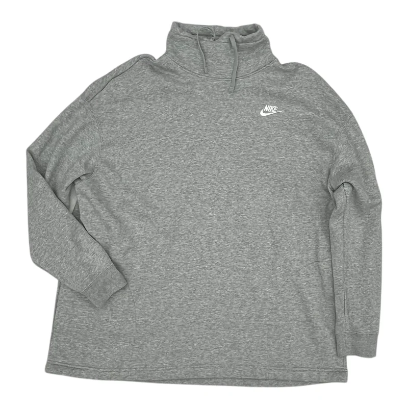 Athletic Sweatshirt Collar By Nike Apparel In Grey, Size:L