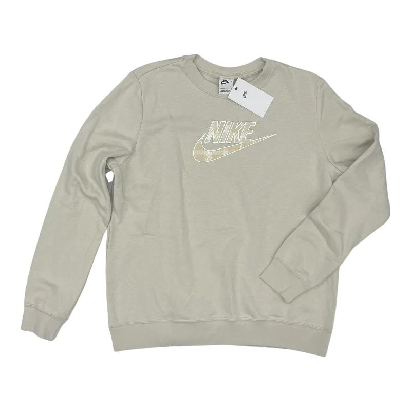 Athletic Sweatshirt Crewneck By Nike Apparel In Cream, Size:L