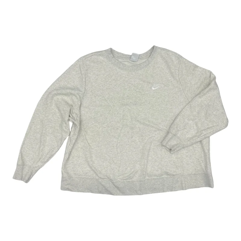 Athletic Sweatshirt Crewneck By Nike Apparel In White, Size:3X