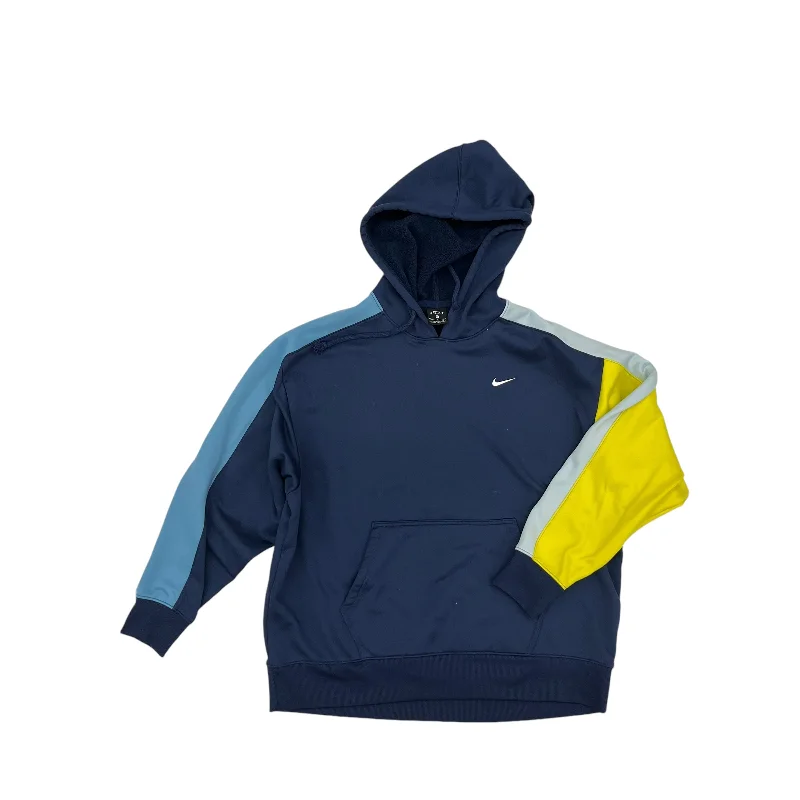 Athletic Sweatshirt Hoodie By Nike Apparel In Blue, Size:M