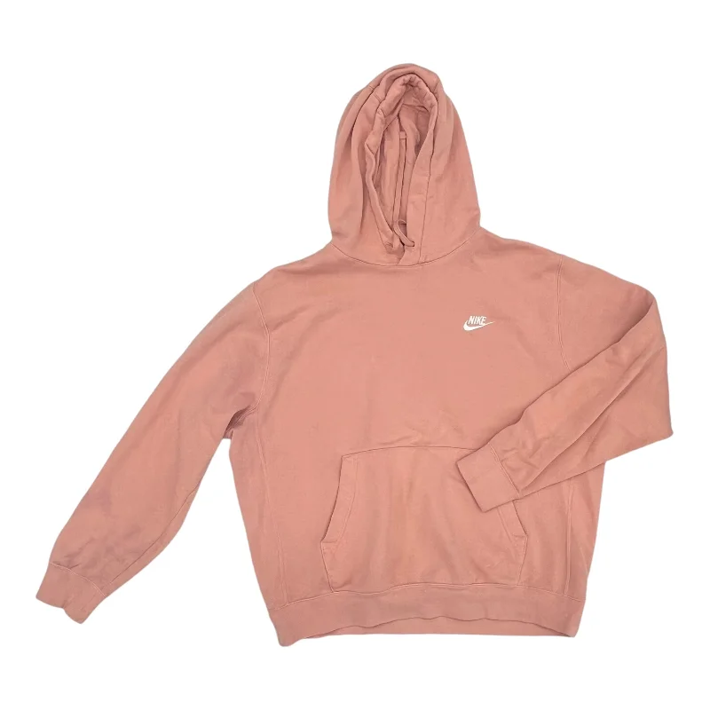 Athletic Sweatshirt Hoodie By Nike Apparel In Pink, Size:L