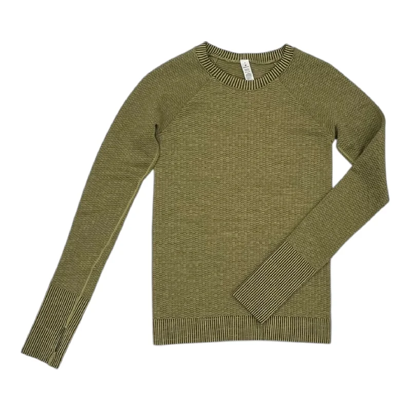 Athletic Top Ls Crewneck By Lululemon In Green, Size:S