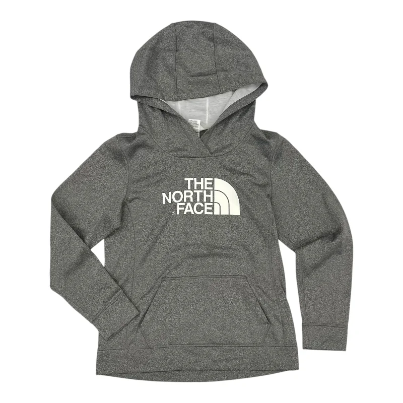 Athletic Top Ls Hoodie By The North Face In Grey, Size:M