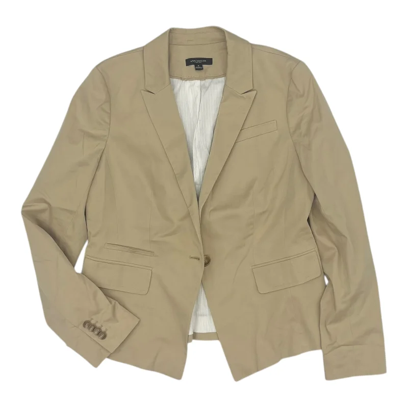 Blazer By Ann Taylor In Tan, Size:M