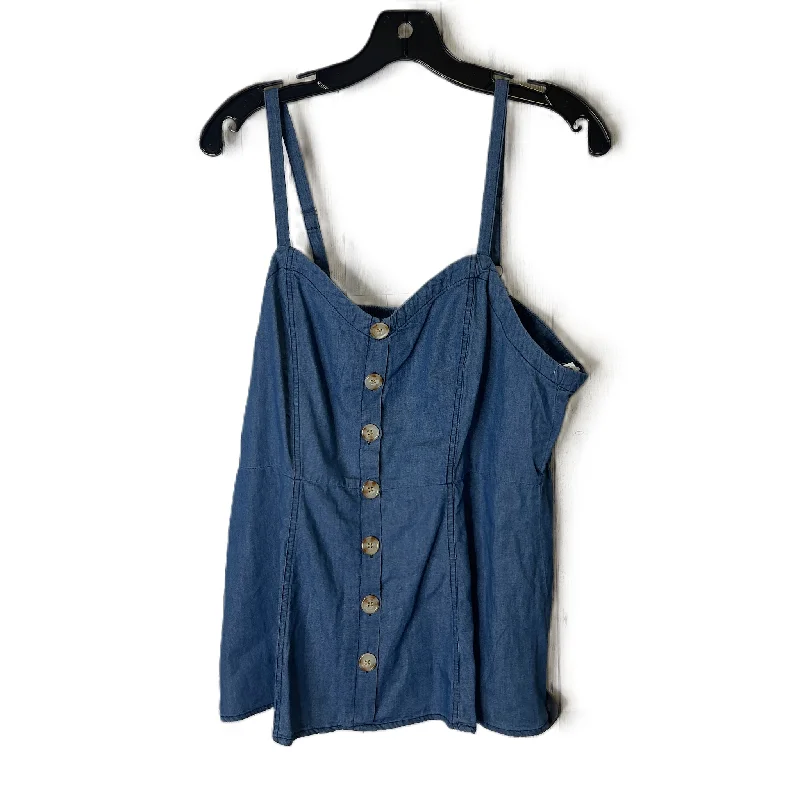 Blue Denim Top Sleeveless By Torrid, Size: M