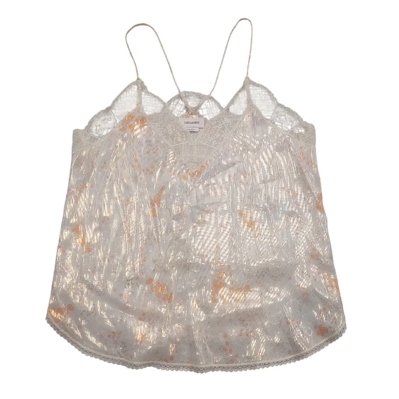 Cream & Orange Top Sleeveless Zadig And Voltaire, Size S