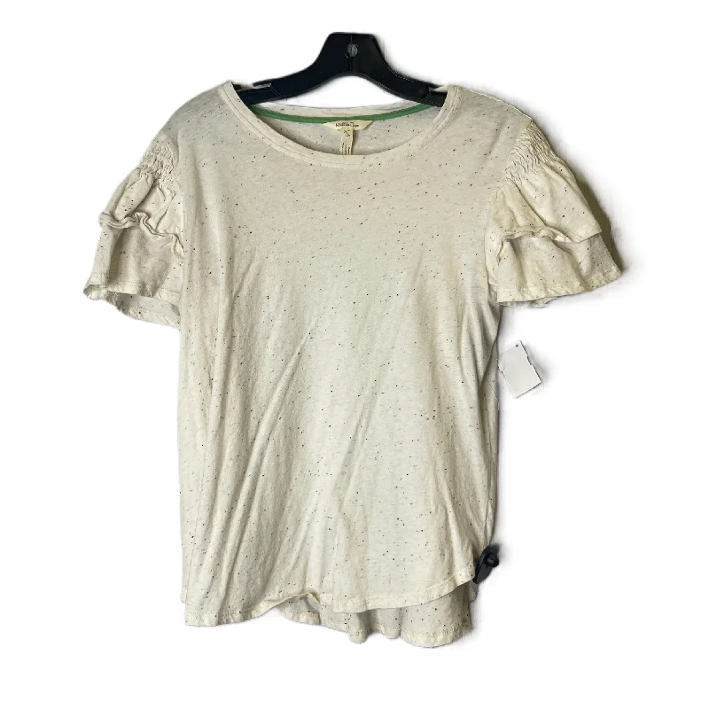 Cream Top Short Sleeve By Matilda Jane, Size: L