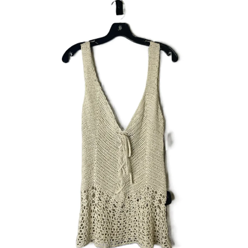 Cream Top Sleeveless By Aqua, Size: L