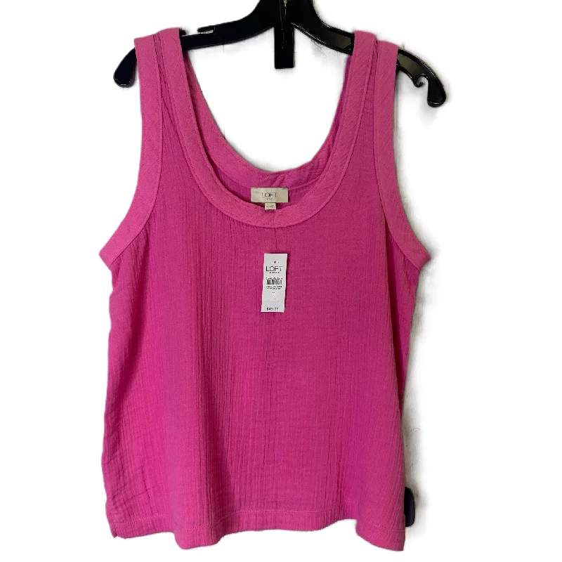 Pink Top Sleeveless By Loft, Size: M