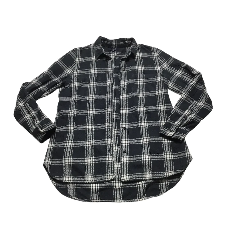 Plaid Pattern Top Long Sleeve Madewell, Size S