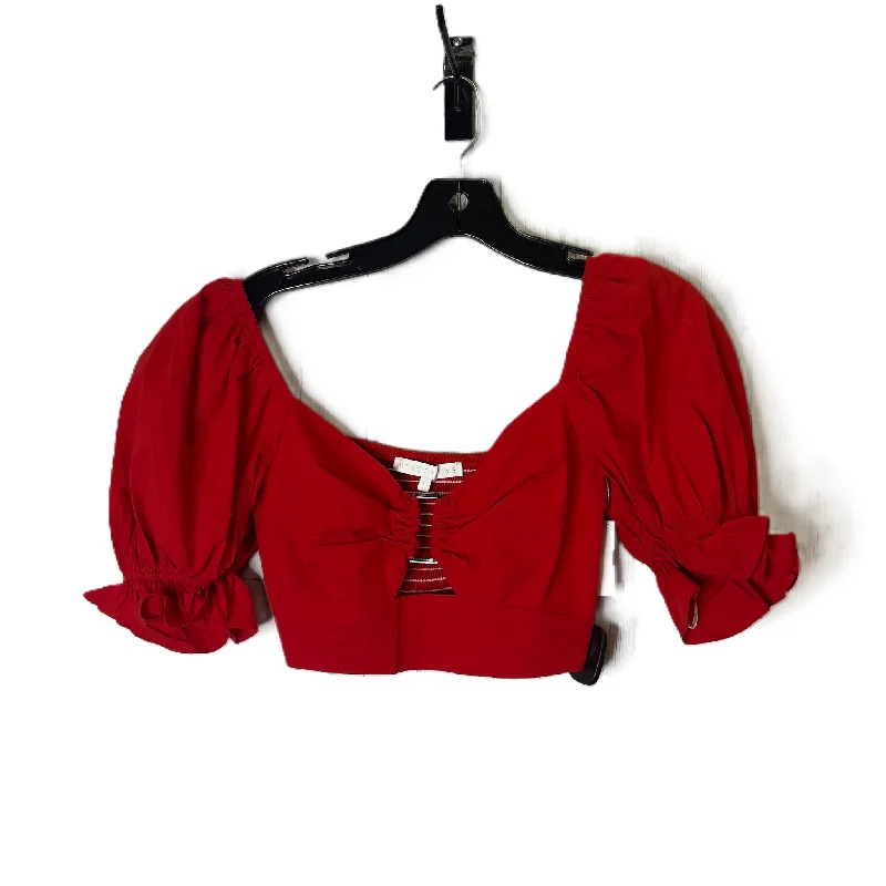 Red Top Short Sleeve By Clothes Mentor, Size: Xs