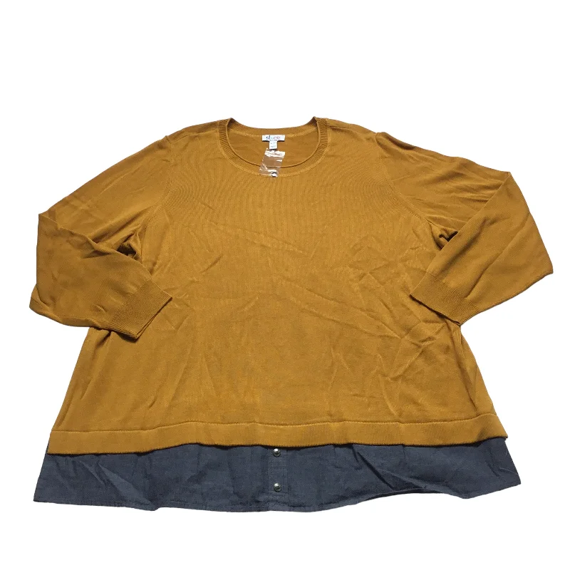 Sweater By Denim And Company In Mustard, Size: 22