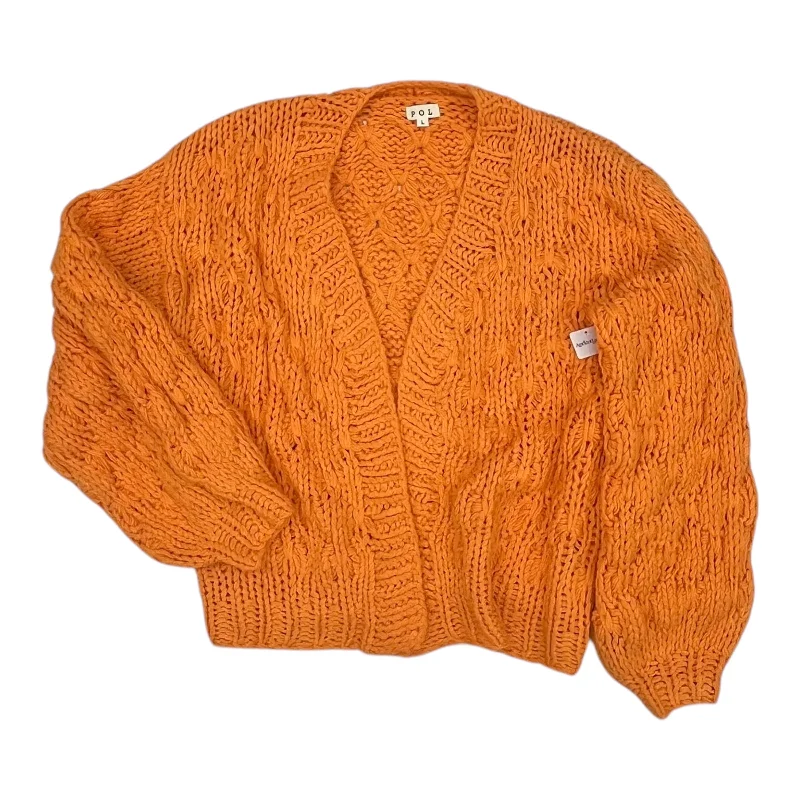 Sweater Cardigan By Pol In Orange, Size:L