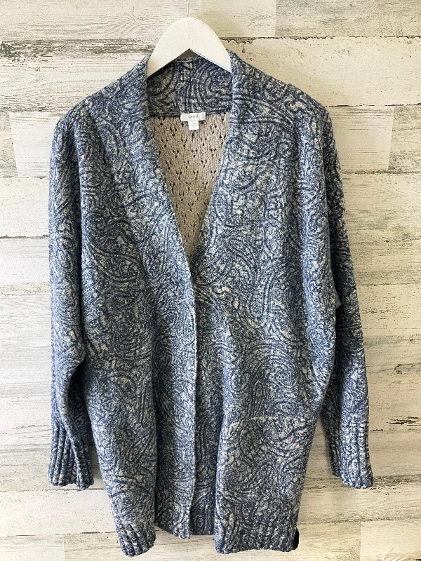 Sweater Cardigan By Pure Jill In Blue, Size: L