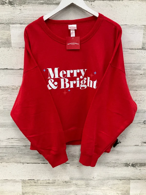 Sweatshirt Crewneck By Clothes Mentor In Red, Size: 3x