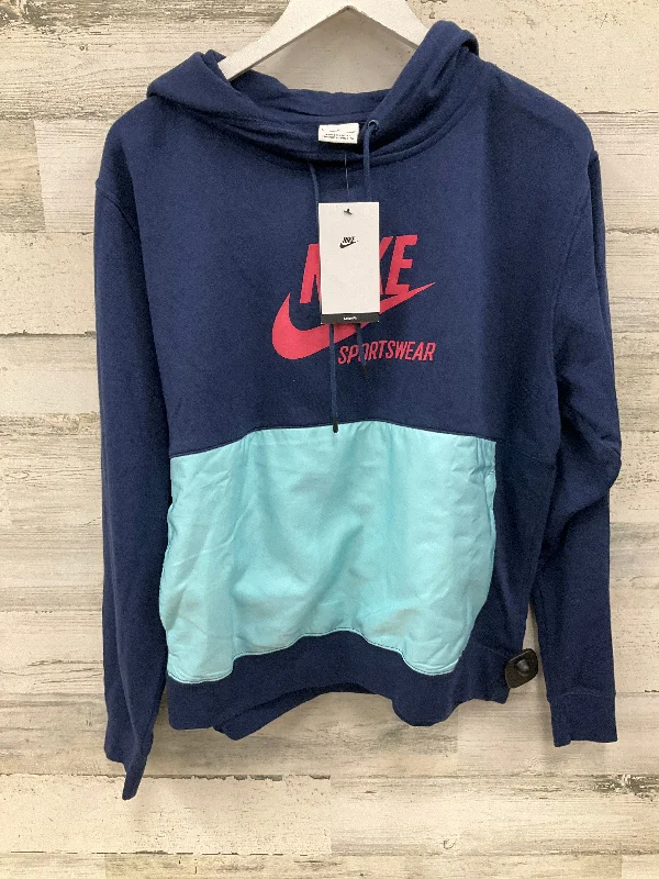 Sweatshirt Hoodie By Nike Apparel In Navy, Size: L