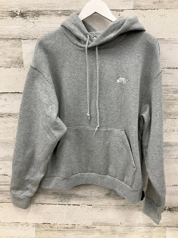 Sweatshirt Hoodie By Nike In Grey, Size: M