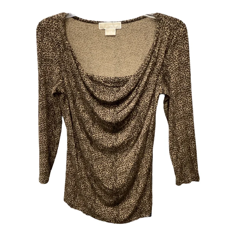 Top 3/4 Sleeve By Michael By Michael Kors In Animal Print, Size: S