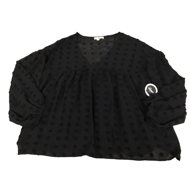 Top Long Sleeve By Entro In Black, Size: L