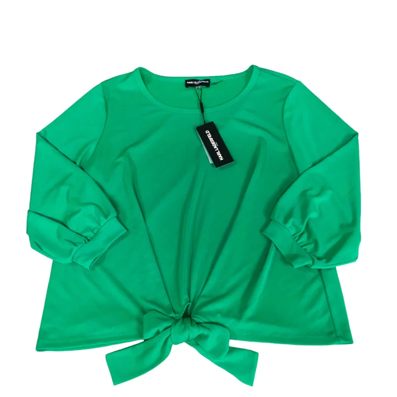 Top Long Sleeve By Karl Lagerfeld In Green, Size: M