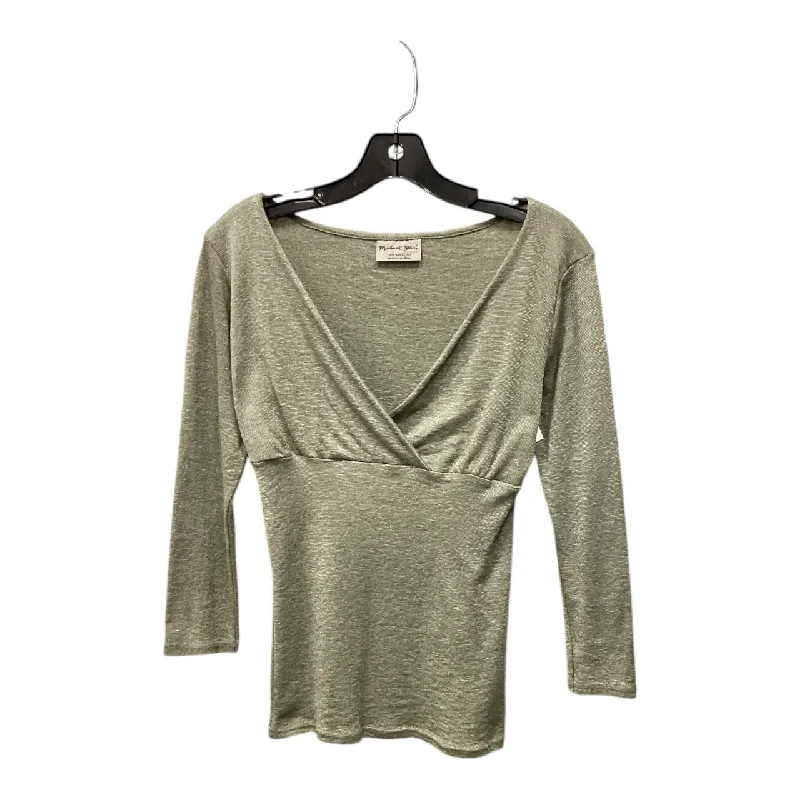 Top Long Sleeve By Michael Stars In Green, Size: Onesize