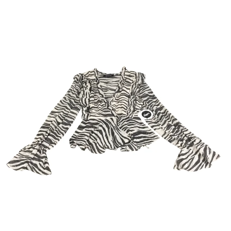 Top Long Sleeve By Olivaceous In Zebra Print, Size: S