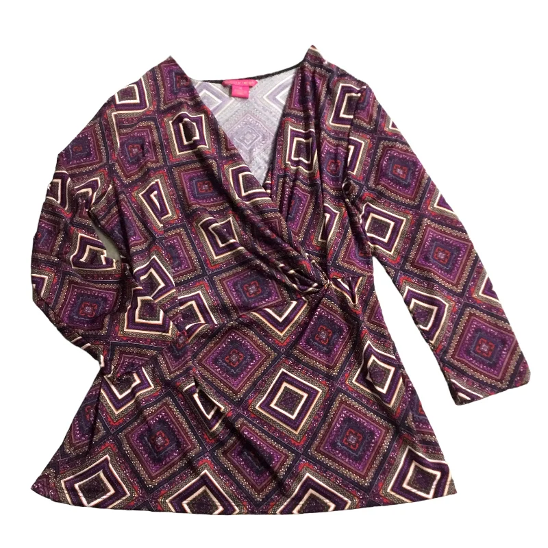 Top Long Sleeve By Sunny Leigh In Purple, Size: M