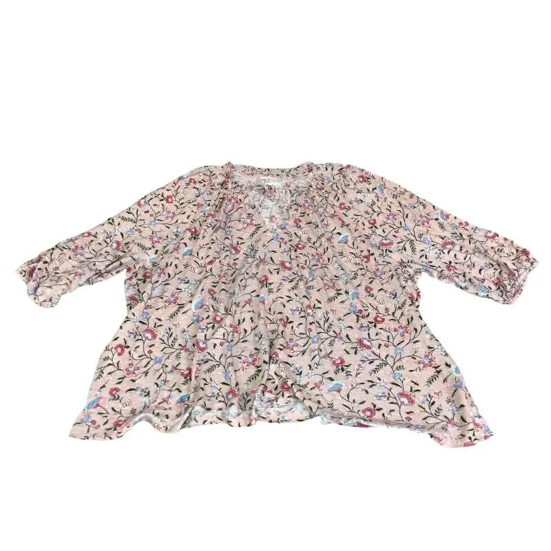 Top Long Sleeve By Wonderly In Floral Print, Size: 2x