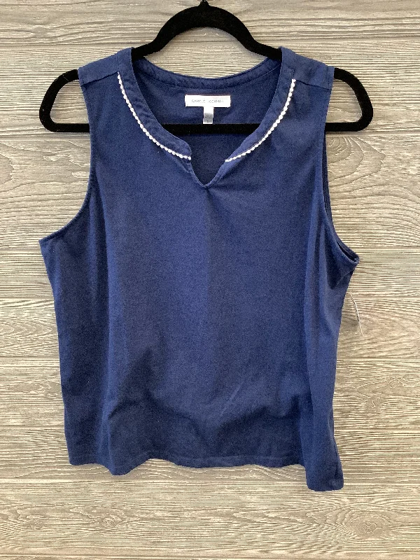 Top Sleeveless By Carole Hochman In Blue, Size: L