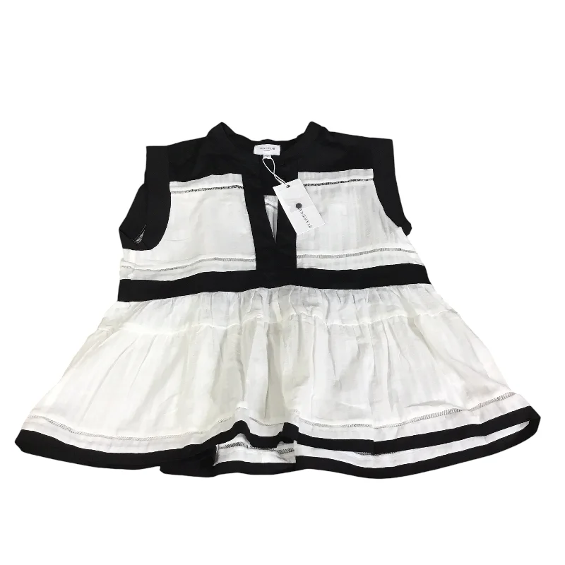 Top Sleeveless By Cmc In Black & White, Size: S