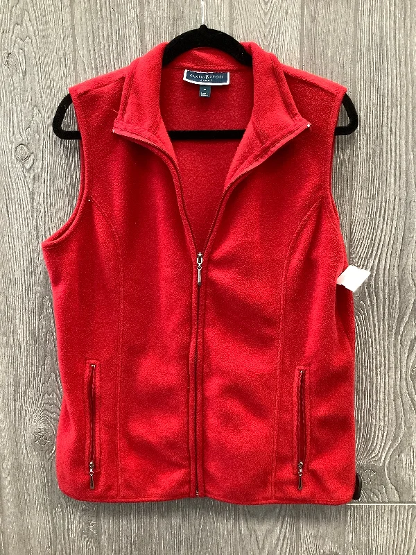 Vest Fleece By Karen Scott In Red, Size: M